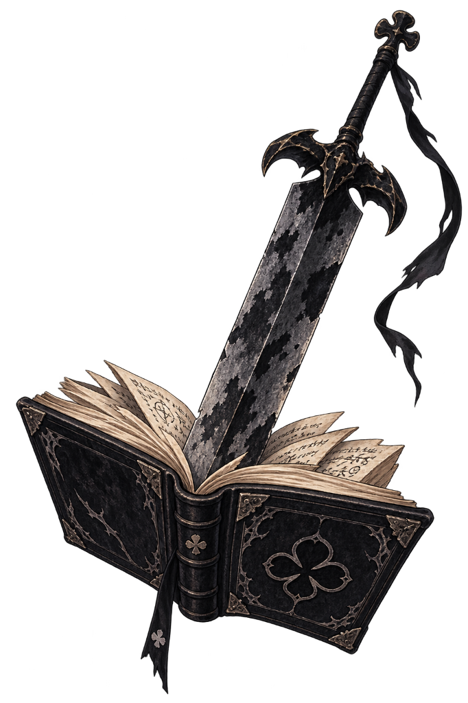 Opened Asta five-leaf clover grimoire